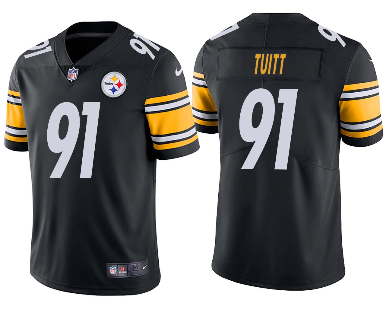 Men's Pittsburgh Steelers  #91 Stephon Tuitt Black  Vapor Untouchable Limited Stitched Jersey
